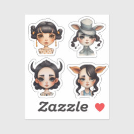 Girl Animal Liebhaber Aufkleber