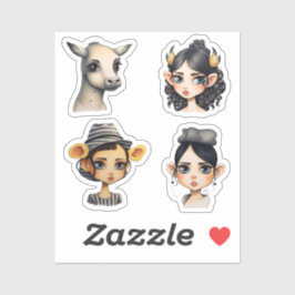 Girl Animal Liebhaber Aufkleber