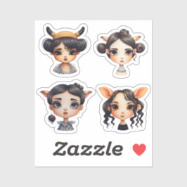 Girl Animal Liebhaber Aufkleber