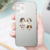 Girl Animal Liebhaber Aufkleber (Telefon)