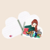 Girl Anime Books und Rabbit Heart Shape Notebook Notizblock