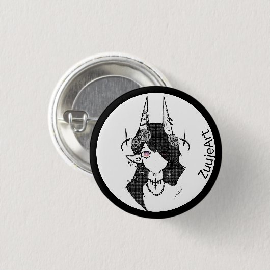 Girl anime button (Vorne & Hinten)