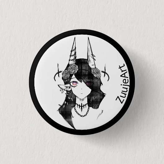 Girl anime button (Vorderseite)