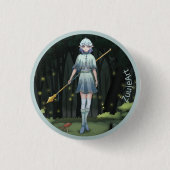 Girl, anime, cartoon button (Vorderseite)
