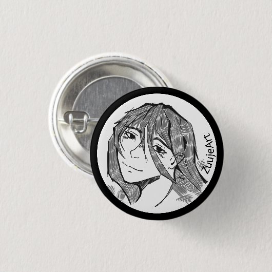 Girl, anime, lineart button (Vorne & Hinten)
