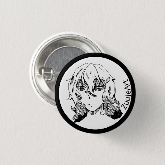 Girl anime, lineart button (Vorne & Hinten)