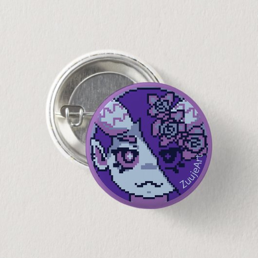 Girl, anime, pixelart button (Vorne & Hinten)