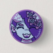 Girl, anime, pixelart button (Vorderseite)