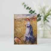 Girl-Ansammlung-Blume von Renoir Postkarte (Stehend Vorderseite)