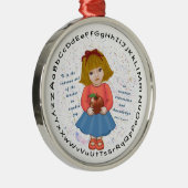 Girl Apple Teacher Silbernes Ornament (Rechts)