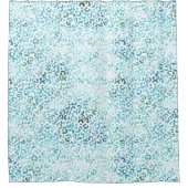 Girl Aqua Blue Glam Leopard Duschvorhang (Vorderseite)