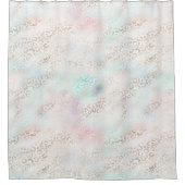 Girl Aqua Blush Pink Gold Leopard Print Duschvorhang (Vorderseite)