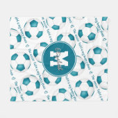 Girl aquamarin Das Fußballfeld ist mein glückliche Fleecedecke (Vorderseite (Horizontal))