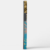 Girl Aquamarin Glitzer Gold Ombre Monogram Name Case-Mate iPhone Hülle (Rückseite / Rechts)