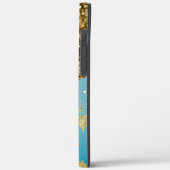 Girl Aquamarin Glitzer Gold Ombre Monogram Name Case-Mate iPhone Hülle (Rückseite / Links)