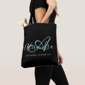 Girl Aquamarin Green Chic Black Script Name Monogr Tasche (Von Nahem)