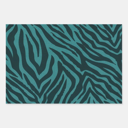 Girl Aquamarin Green Zebra Print Geschenkpapier Set (Vorderseite 2)
