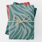 Girl Aquamarin Green Zebra Print Geschenkpapier Set (Beispiel)