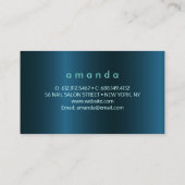 Girl-aquamarin-grüner Glitzer Blätter monogramm Visitenkarte (Rückseite)