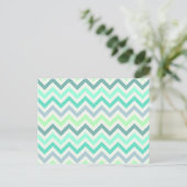Girl Aquamarin Minze Green Zickzack Aztec Pastelfa Postkarte (Stehend Vorderseite)