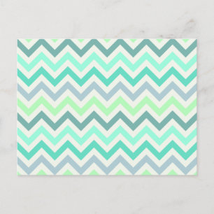 Girl Aquamarin Minze Green Zickzack Aztec Pastelfa Postkarte