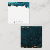 Girl Aquamarin Velvet Agate Geode Script Square 2 Mitteilungskarte (Vorne/Hinten)