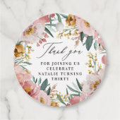 Girl Aquarellblume Geburtstag rosa Chic Geschenkanhänger (Vorderseite)