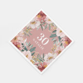 Girl Aquarellblume Geburtstag rosa Chic Serviette (Ecke)