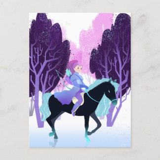 Girl Archer Reiten Feiertagspostkarte
