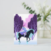 Girl Archer Reiten Feiertagspostkarte (Stehend Vorderseite)