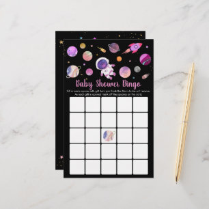 Girl Astronaut Outer Space Baby Dusche Bingo Spiel