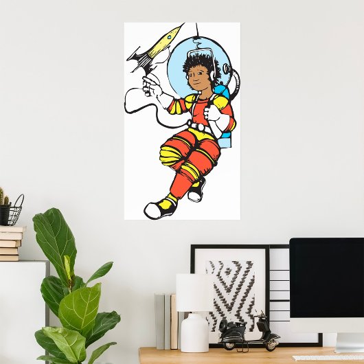 Girl Astronaut Poster