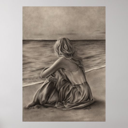 Girl at Beach Poster (Vorne)