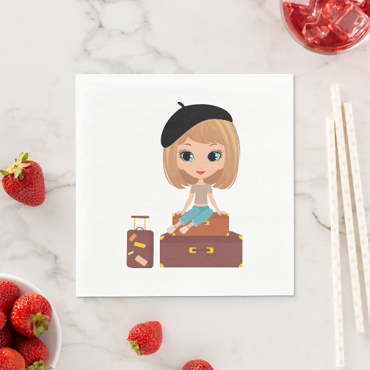 Girl auf Holiday Napkins Serviette