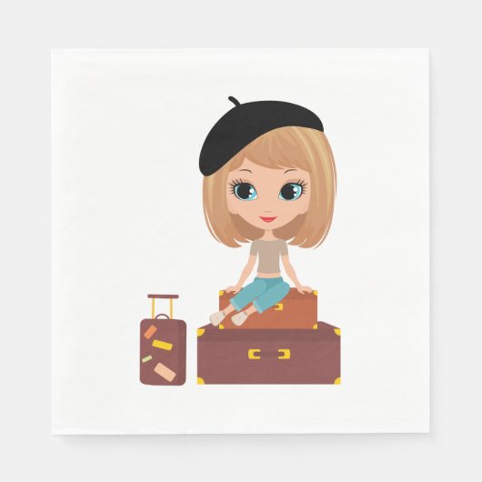 Girl auf Holiday Napkins Serviette (Vorderseite)