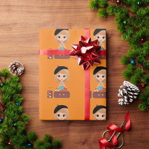 Girl auf Holiday Wrapping Paper Geschenkpapier