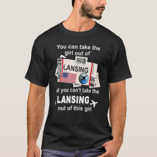 Girl aus Lansing Boarding Pass Flight Ticket Lan T-Shirt