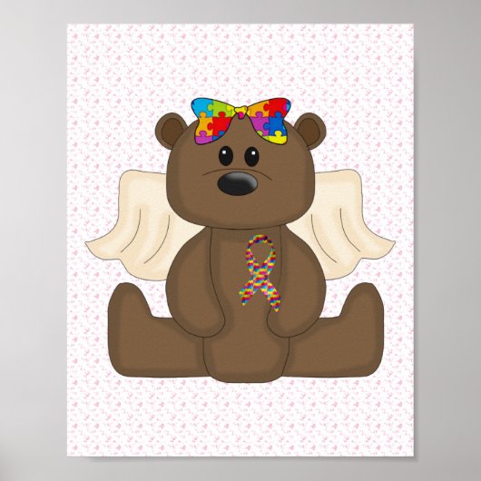 Girl Autism Awareness Bär Poster (Vorne)