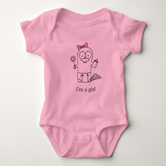 Girl Baby Beaver Strampler (Vorderseite)