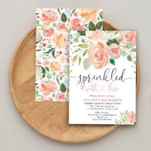 Girl baby bestreuen florale Aquarellfarben Einladung