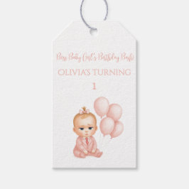 Girl Baby Boss Geburtstagsparty - Pink Boss Baby - Geschenkanhänger
