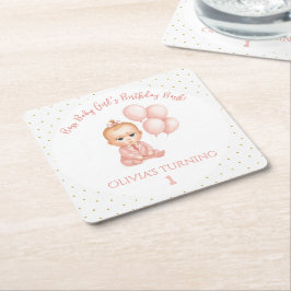 Girl Baby Boss Geburtstagsparty - Pink Boss Baby - Rechteckiger Pappuntersetzer