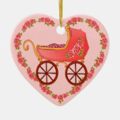Girl Baby Buggy Herzornament Keramik Ornament (Vorne)