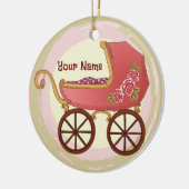 Girl Baby Buggy Keramik Ornament (Links)