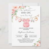 Girl Baby Clothes Baby Dusche Einladung ein süßes (Vorderseite)