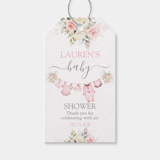 Girl Baby Clothes Babydusche Geschenkanhänger (Vorderseite)