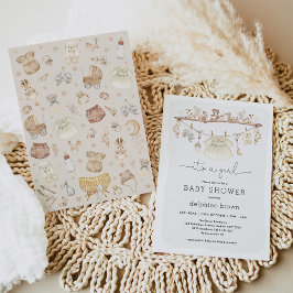 Girl Baby Clothes Bohemisches Kinderzimmer Babydus Einladung