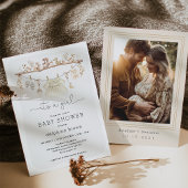 Girl Baby Clothes Boho Neutral Tone Baby Dusche Einladung