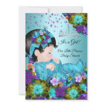 Girl Baby Dusche Aquamarin Blau Lila Blüte