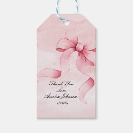 Girl Baby Dusche Blush Pink Ribbon Coquette Geschenkanhänger